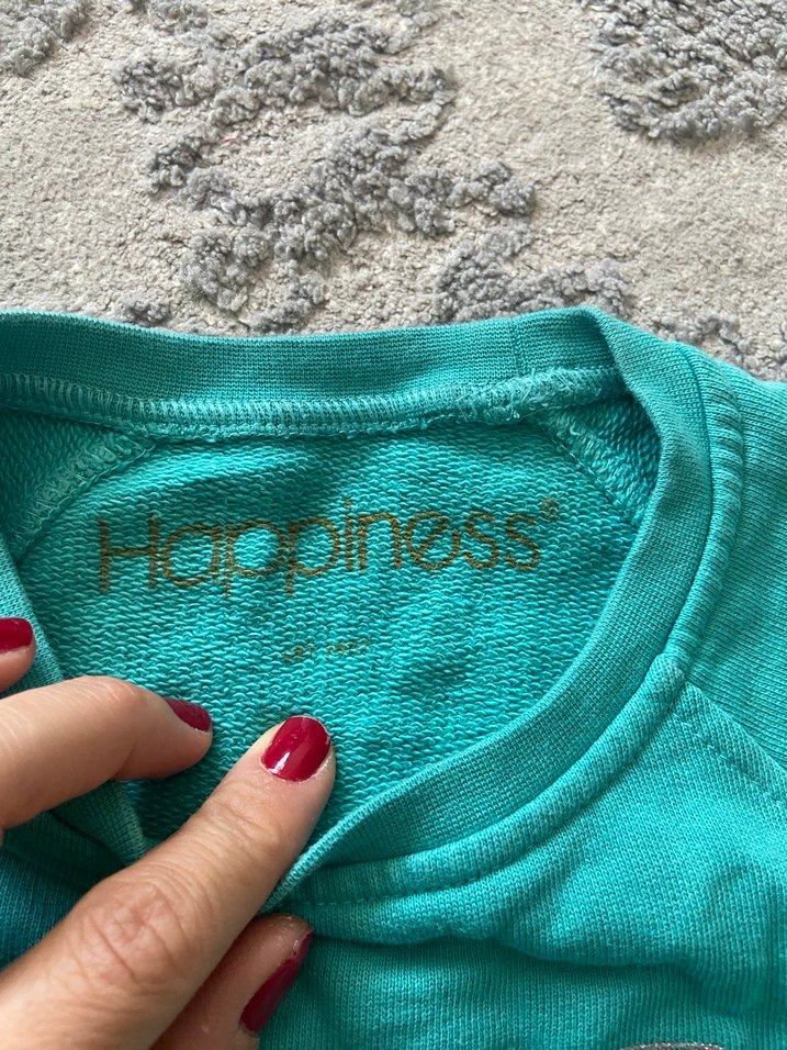 Turkuaz Uzun Kollu Baskılı Sweatshirt - Görsel 2