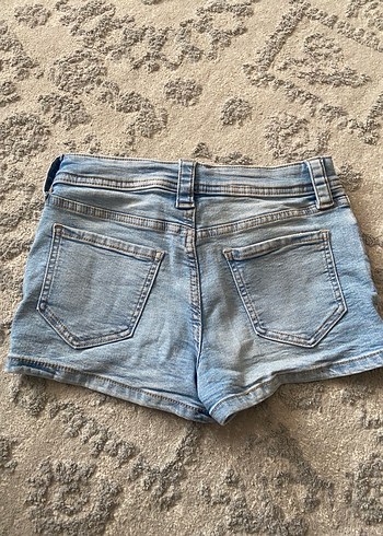 Pembe Taşlı Mini Kadın Kot Şort - Görsel 3