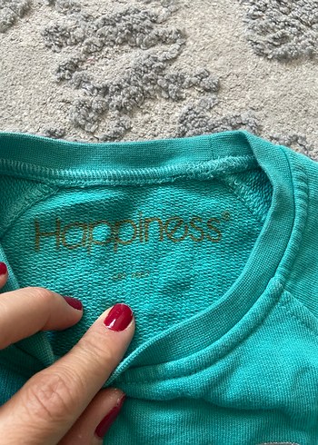 Turkuaz Baskılı Pamuklu Kadın Sweatshirt - Görsel 2