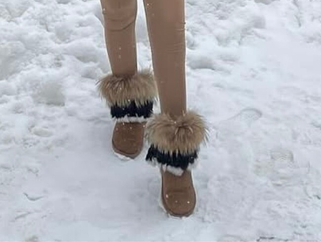 36 Beden kahverengi Renk İpekyol ugg tüylü bot