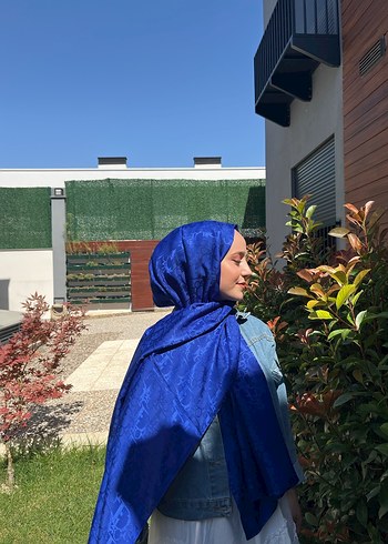 Parlak Mavi Kadın Şal