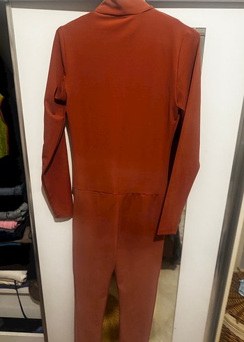 Kadın Parlak Kahverengi Uzun Fermuarlı Ceket - Görsel 2