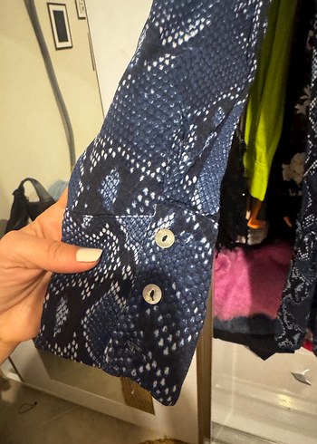 Uzun Kollu Gri Yılan Desenli Bohem Elbise - Görsel 3