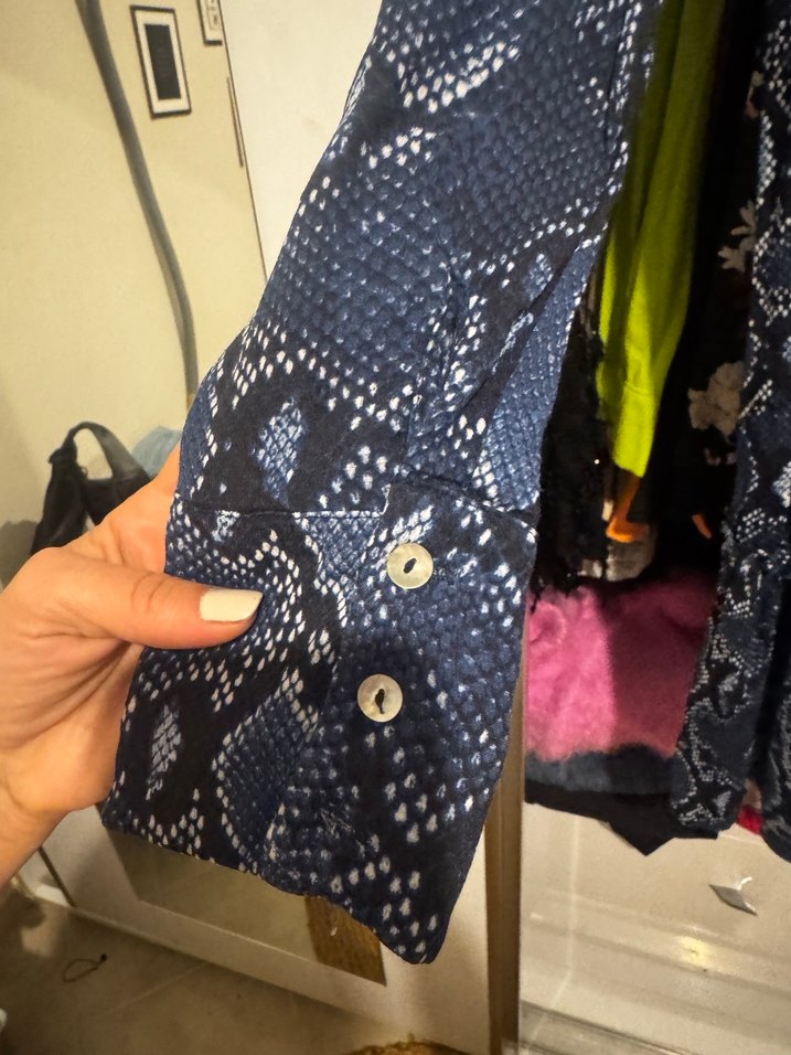 Uzun Kollu Gri Yılan Desenli Bohem Elbise - Görsel 3