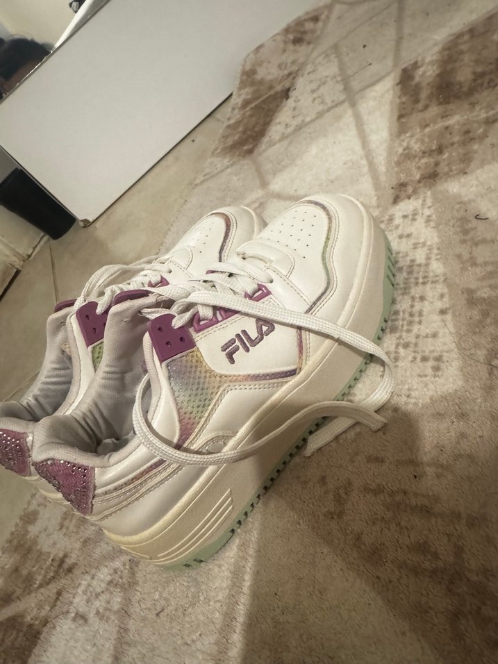 Beyaz Platform Topuklu Fila Spor Ayakkabı - Görsel 2