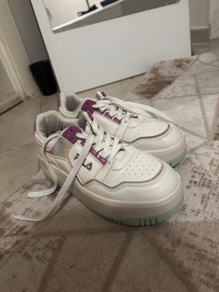 Beyaz Platform Topuklu Fila Spor Ayakkabı - Görsel 5