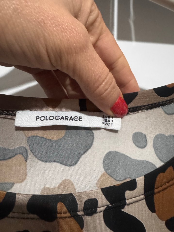 Kahverengi Leopar Desenli Kolsuz Bluz - Görsel 2