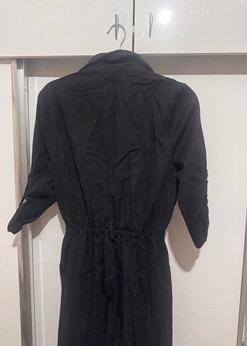 Siyah Kot Kadın Ceket - Fermuarlı, Yaka Detaylı - Görsel 4