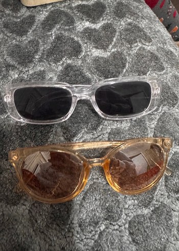 Şeffaf ve Bej Kadın Güneş Gözlükleri - Görsel 2