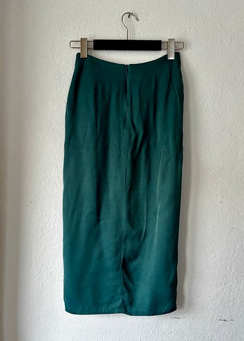 Drapeli Yeşil Uzun Etek - Görsel 3