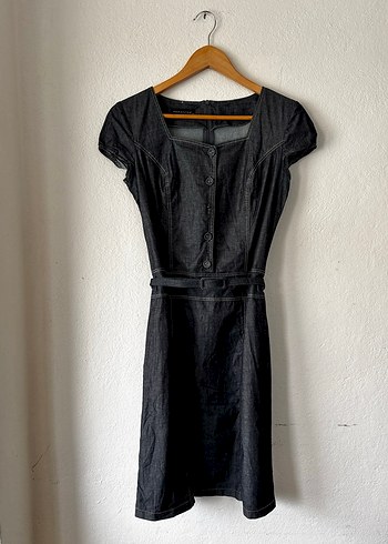 Vintage retro office kot elbise - Görsel 2