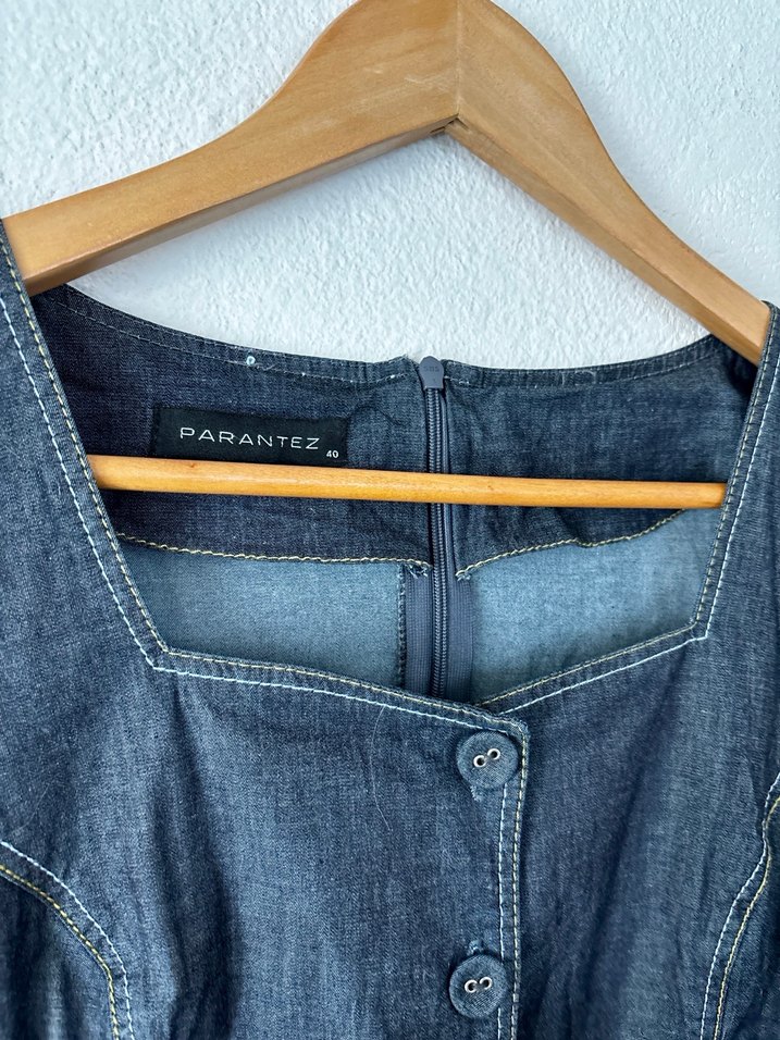 Vintage retro office kot elbise - Görsel 5