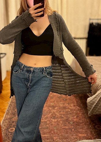 y2k Örgü Fırfır Hırka - Görsel 2