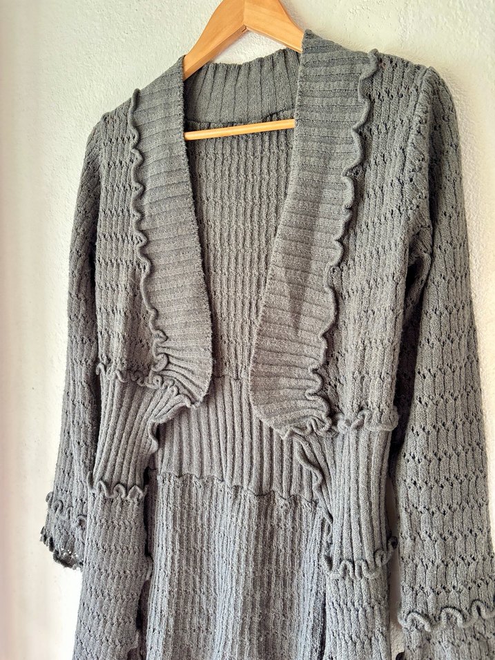 y2k Örgü Fırfır Hırka - Görsel 5