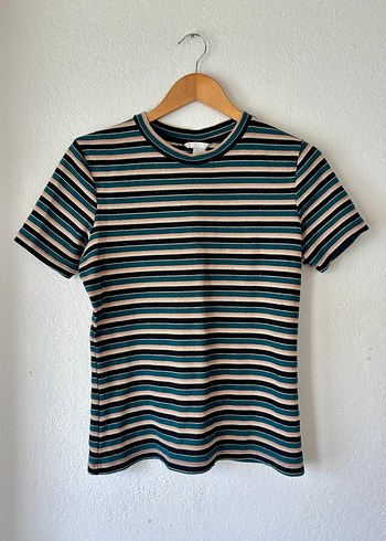 Çizgili Kısa Kollu Tshirt