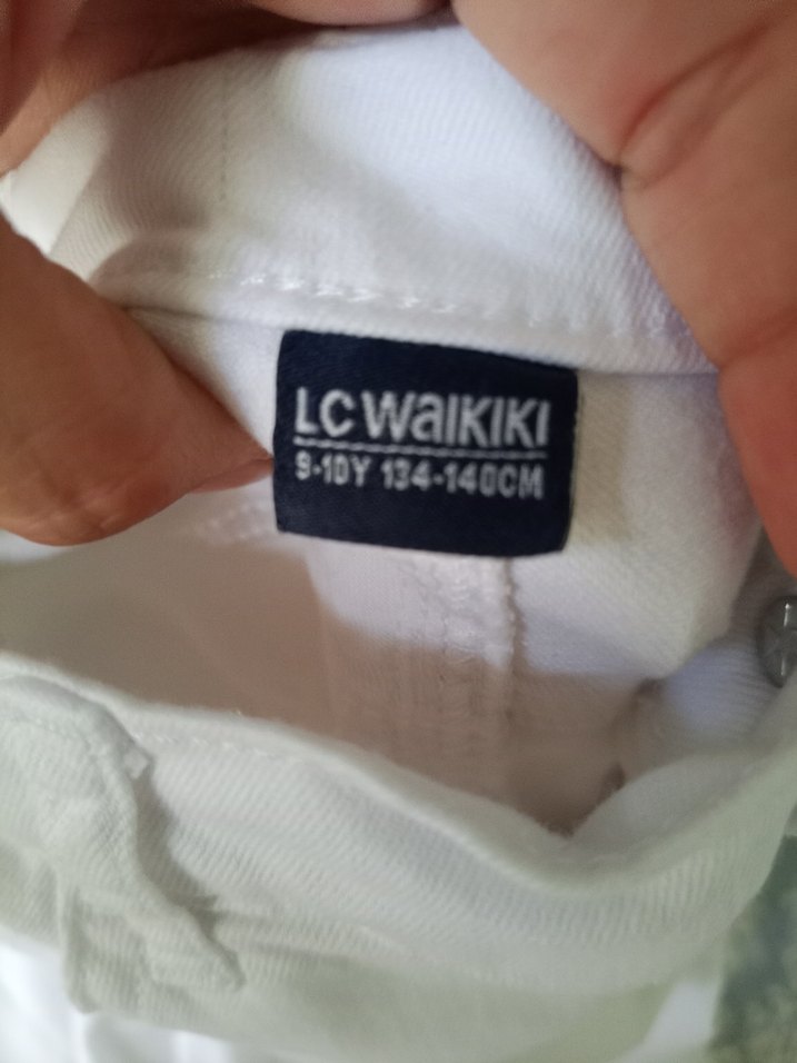 Erkek Çocuk Beyaz Pamuk Pantolon - Görsel 3