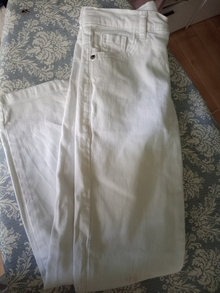 Erkek Çocuk Beyaz Pamuk Pantolon - Görsel 2