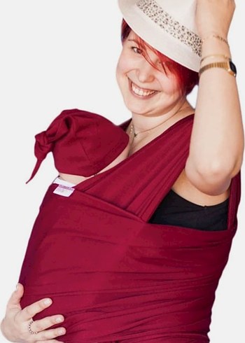 Bordo Bebek Slingi - Görsel 5