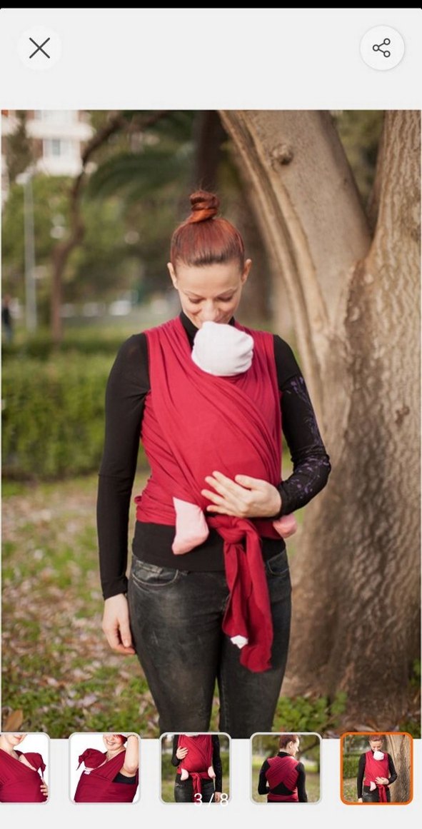 Bordo Bebek Slingi - Görsel 3