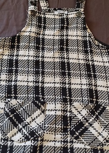 Ekose Desenli Askılı Tulum - Görsel 2