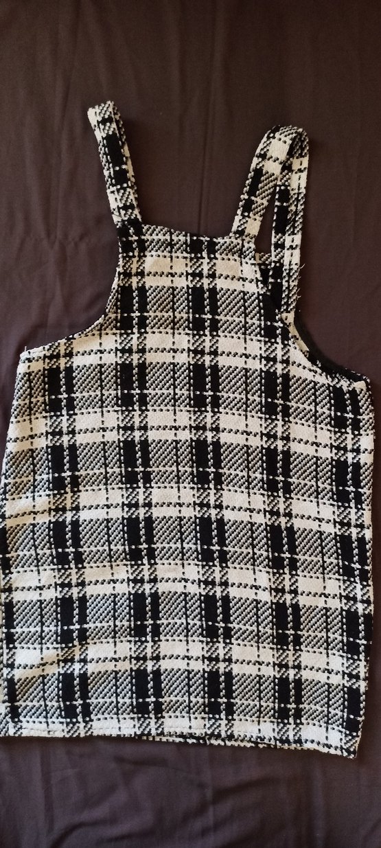 Ekose Desenli Askılı Tulum - Görsel 3