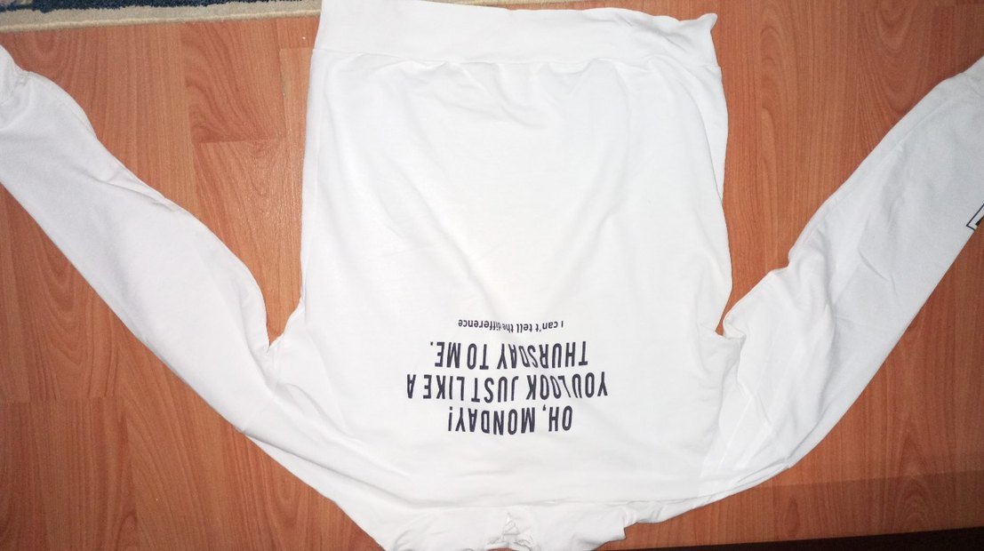 Baskılı Beyaz Hamile Tişörtü, Kısa Kollu - Görsel 3