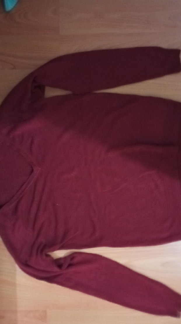 Bordo Uzun Kollu Triko Kadın Kazak - Görsel 2