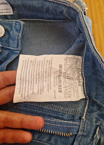 s Beden Bershka Kadın Mavi Denim Normal Boy Jean