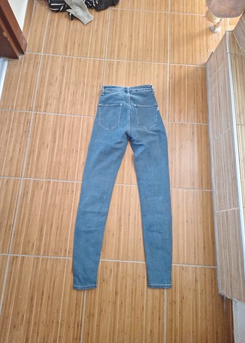 s Beden mavi Renk Bershka Kadın Mavi Denim Normal Boy Jean