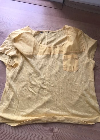 Sarı Kısa Kollu Kadin tshirt