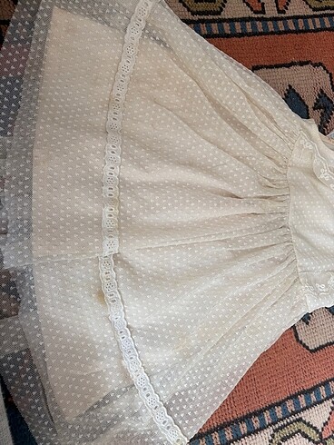 24-36 Ay Beden Kırık beyaz kız çocuk elbisesi