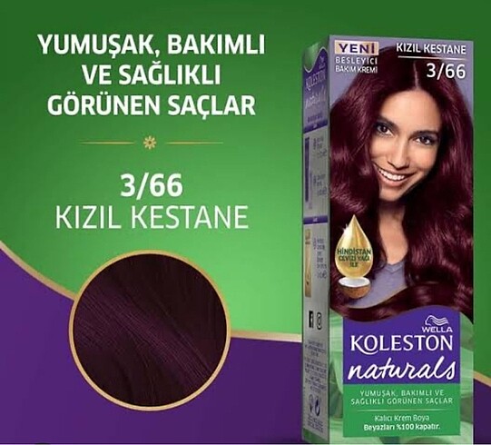 Kızıl kestane saç boyası hiç açılmamış