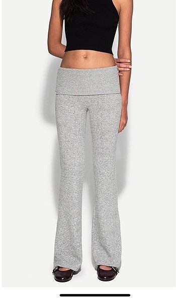 Katlanmış Belli Flare Pantolon