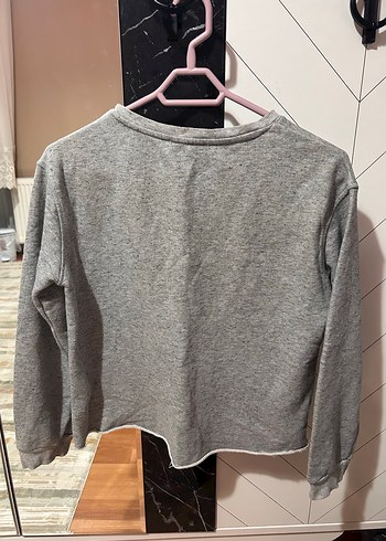 Gri Kadın Uzun Kollu Basic Sweatshirt - Görsel 2