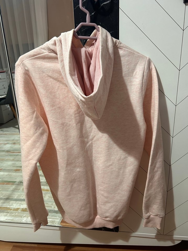 Pembe Kadın Kapüşonlu Sweatshirt - Görsel 2