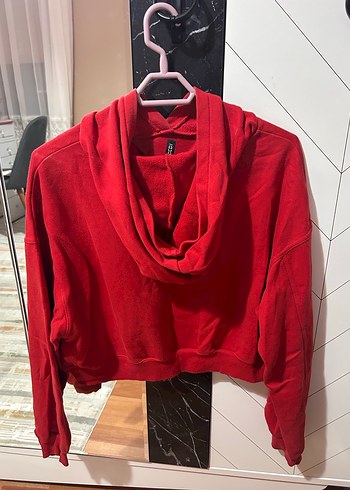 Kadın Kırmızı Kapüşonlu Sweatshirt - Görsel 2