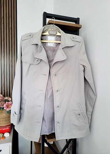 Bej Kadın Midi Boy Düğmeli Trençkot - Görsel 7
