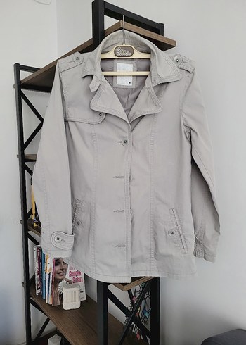 Bej Kadın Midi Boy Düğmeli Trençkot - Görsel 2