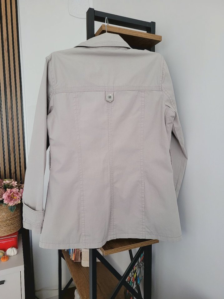 Bej Kadın Midi Boy Düğmeli Trençkot - Görsel 4