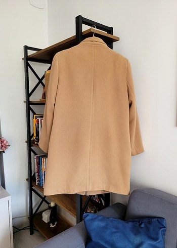 Camel Renk Midi Klasik Kaban - Görsel 9