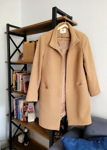 Camel Renk Midi Klasik Kaban - Görsel 8