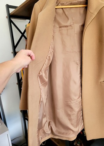 Camel Renk Midi Klasik Kaban - Görsel 7