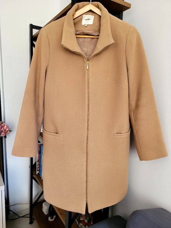 Camel Renk Midi Klasik Kaban - Görsel 2