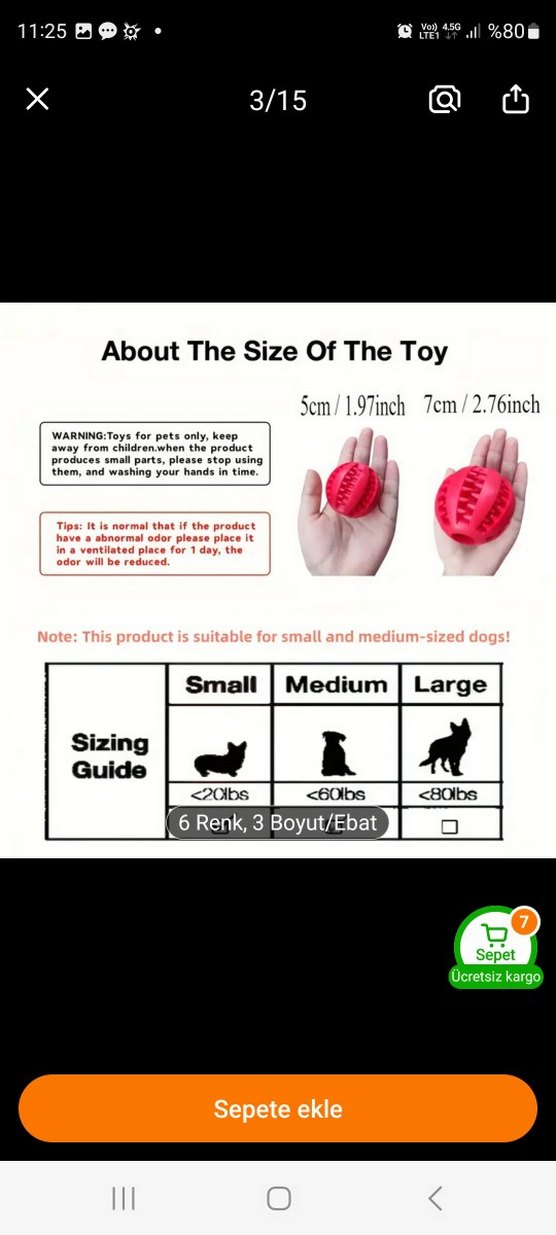 Renkli Köpek Oyuncak Top 5cm - Görsel 3