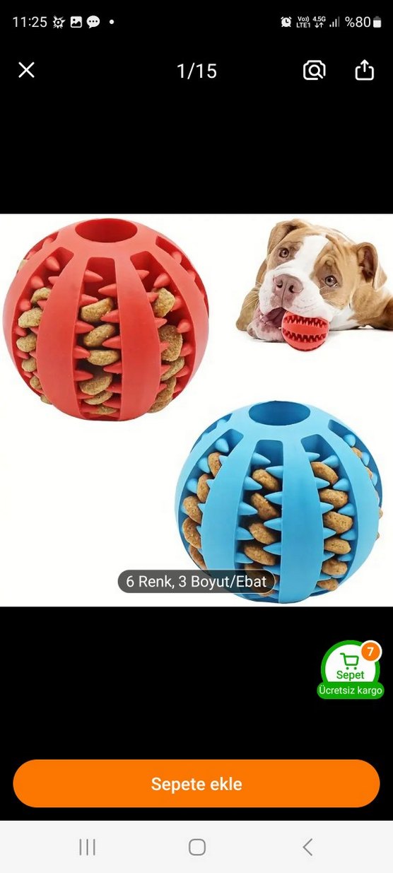 Renkli Köpek Oyuncak Topu - Görsel 2