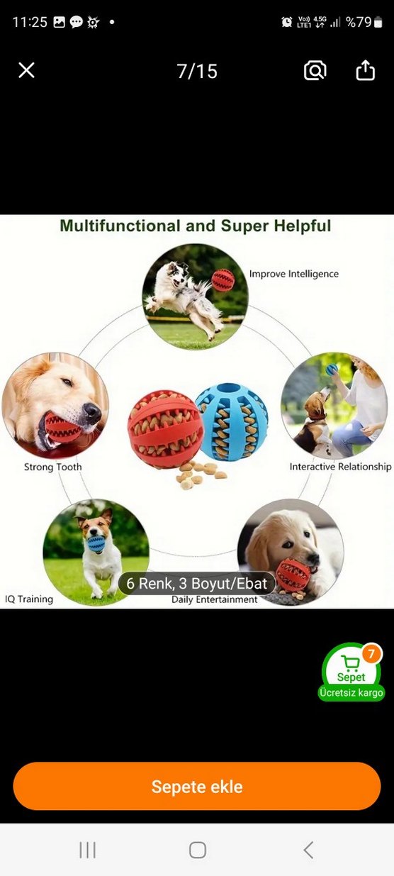 Renkli Köpek Oyuncak Topu - Görsel 4