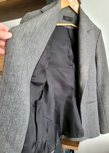 Gri Düğmeli Kadın Ceket - Görsel 7