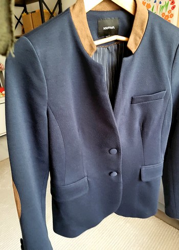 Düğmeli Lacivert Kadın Blazer - Görsel 5