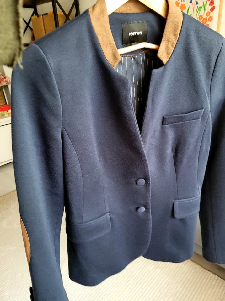 Düğmeli Lacivert Kadın Blazer - Görsel 5