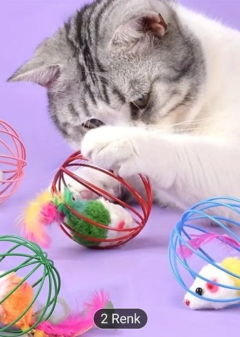 Renkli Kedi Oyuncağı Toplar - Görsel 2